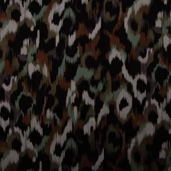 Viskose Popeline Stoff abstraktes Fleckendessin grün braun schwarz beige 1,38m Breite