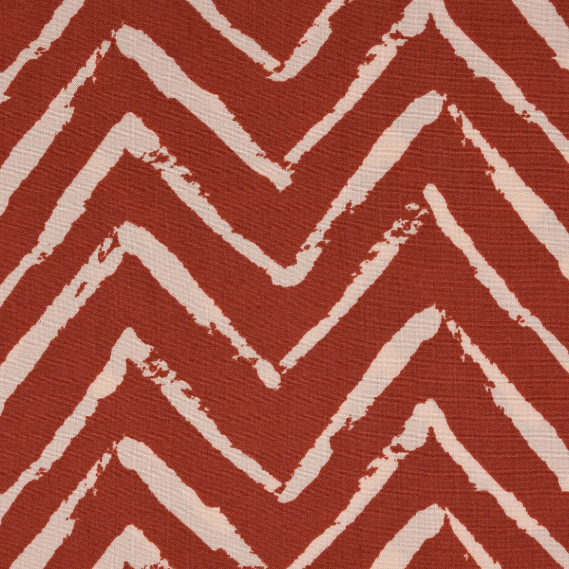 Viskosestoff Bekleidungsstoff Radiance Chevronmuster ZIG ZAG rostrot beige 1,40m Breite