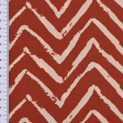 Viskosestoff Bekleidungsstoff Radiance Chevronmuster ZIG ZAG rostrot beige 1,40m Breite