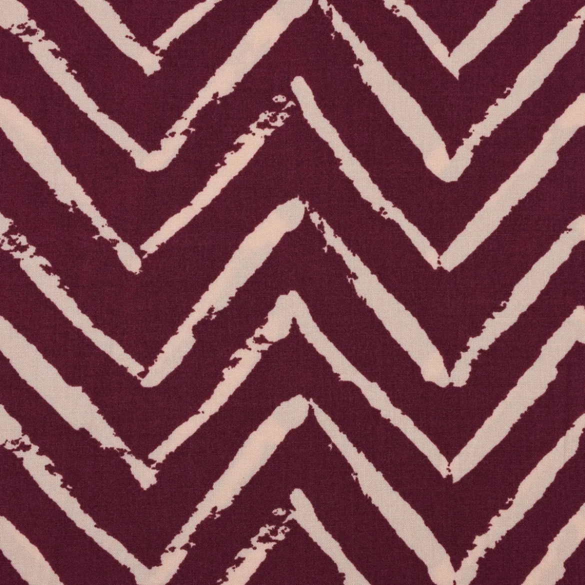 Viskosestoff Bekleidungsstoff Radiance Chevronmuster ZIG ZAG aubergine beige 1,40m Breite