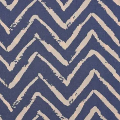 Viskosestoff Bekleidungsstoff Radiance Chevronmuster ZIG ZAG blau beige 1,40m Breite
