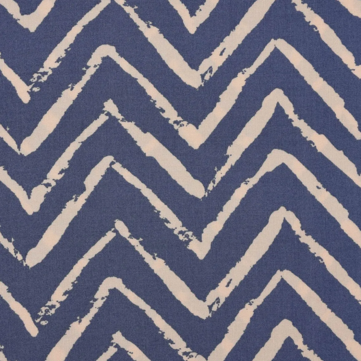 Viskosestoff Bekleidungsstoff Radiance Chevronmuster ZIG ZAG blau beige 1,40m Breite