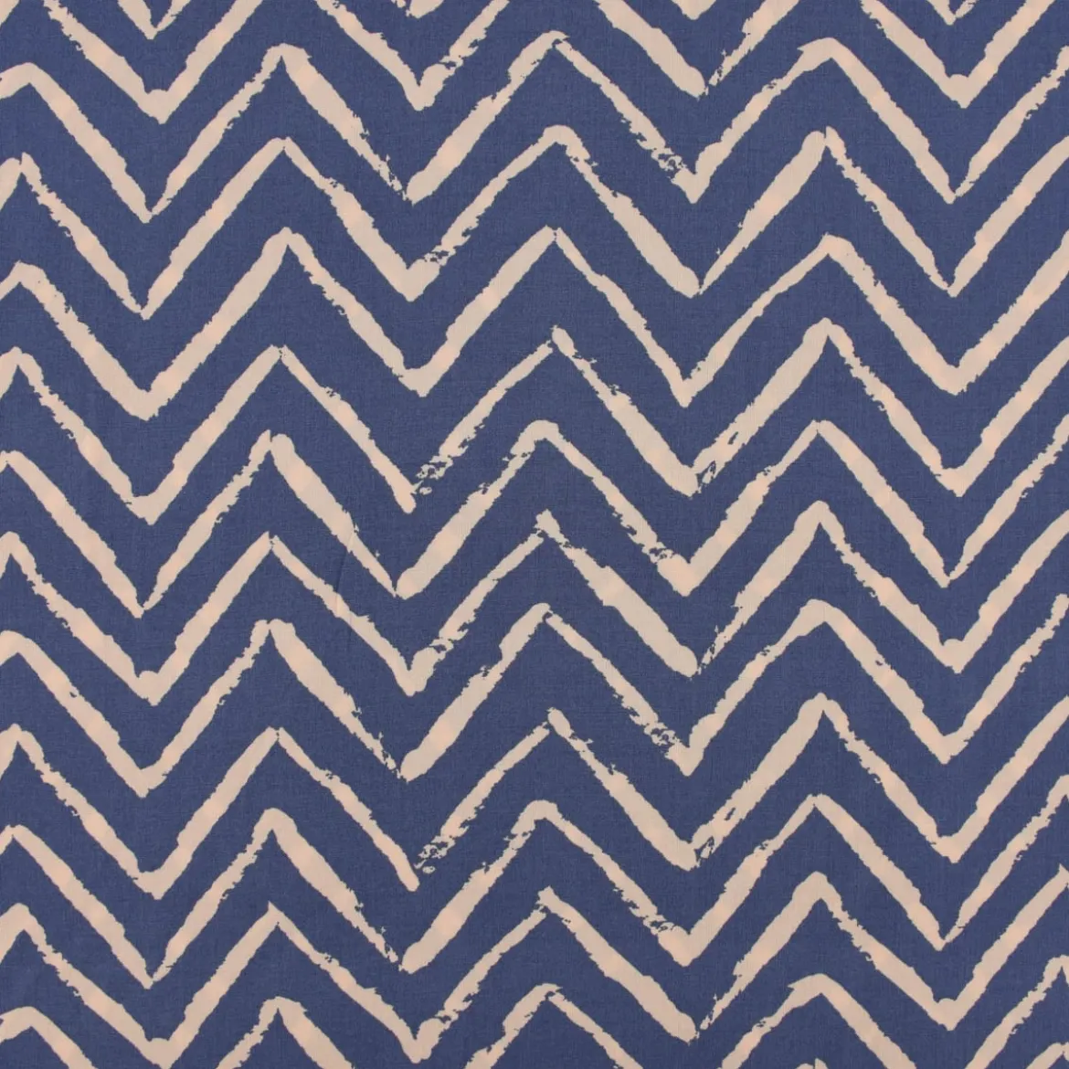 Viskosestoff Bekleidungsstoff Radiance Chevronmuster ZIG ZAG blau beige 1,40m Breite