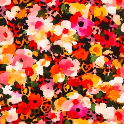 Viskose Stoff für Bekleidung Aquarell-Blüten rosa grün 140cm Stoffbreite
