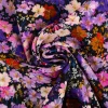 Viskose Stoff für Bekleidung Blumen lila 140cm Stoffbreite