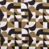 Viskose Stoff für Bekleidung geometrisch abstrakt schwarz grün weiß 1,5m Breite