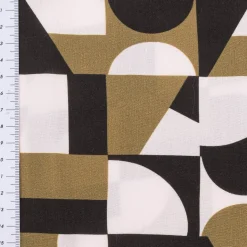 Viskose Stoff für Bekleidung geometrisch abstrakt schwarz grün weiß 1,5m Breite