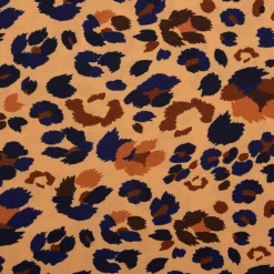 Viskose Stoff für Bekleidung Leo braun blau 140cm Stoffbreite