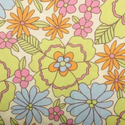 Viskose Stoff für Bekleidung Pastell Blüten grün gelb blau 140cm Stoffbreite