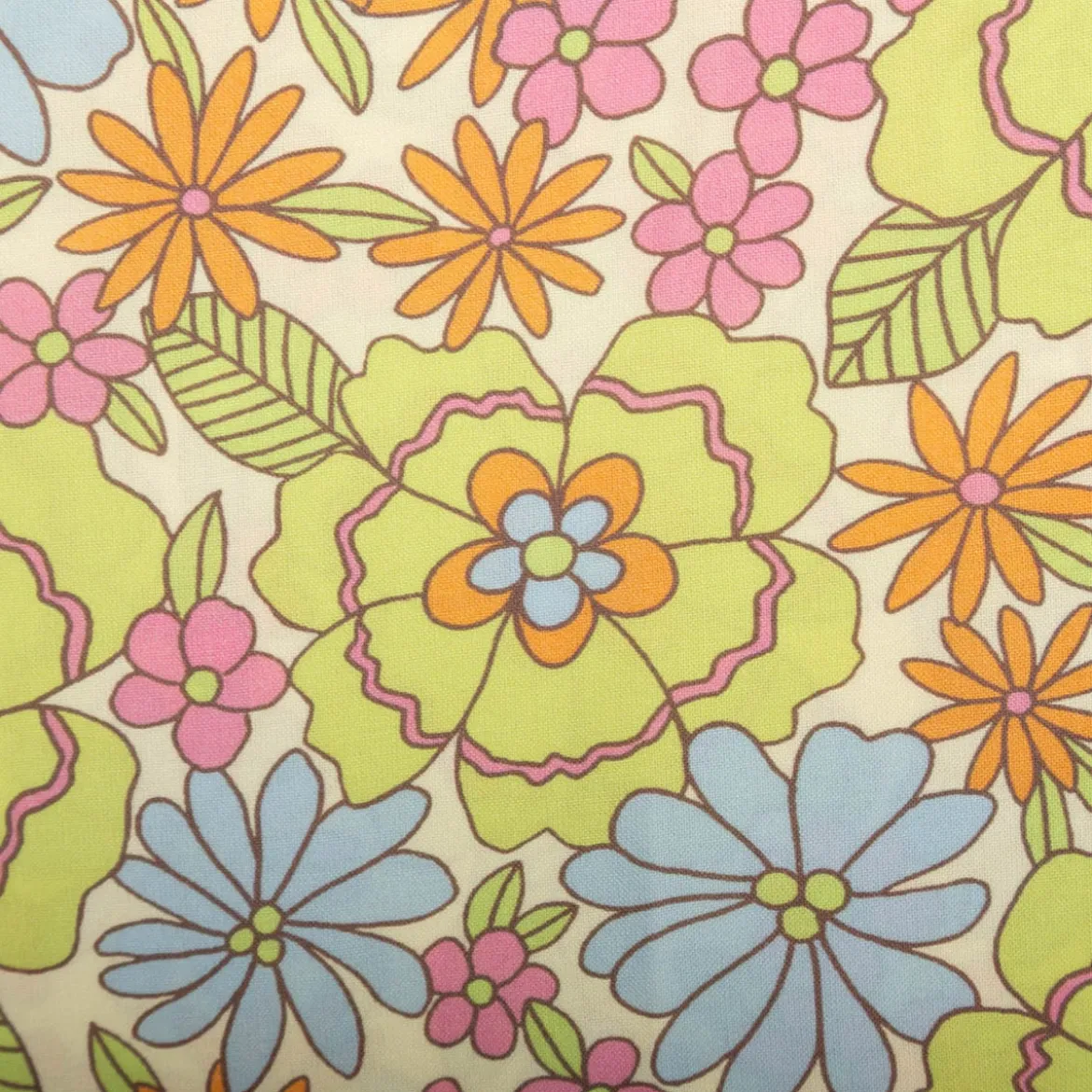 Viskose Stoff für Bekleidung Pastell Blüten grün gelb blau 140cm Stoffbreite