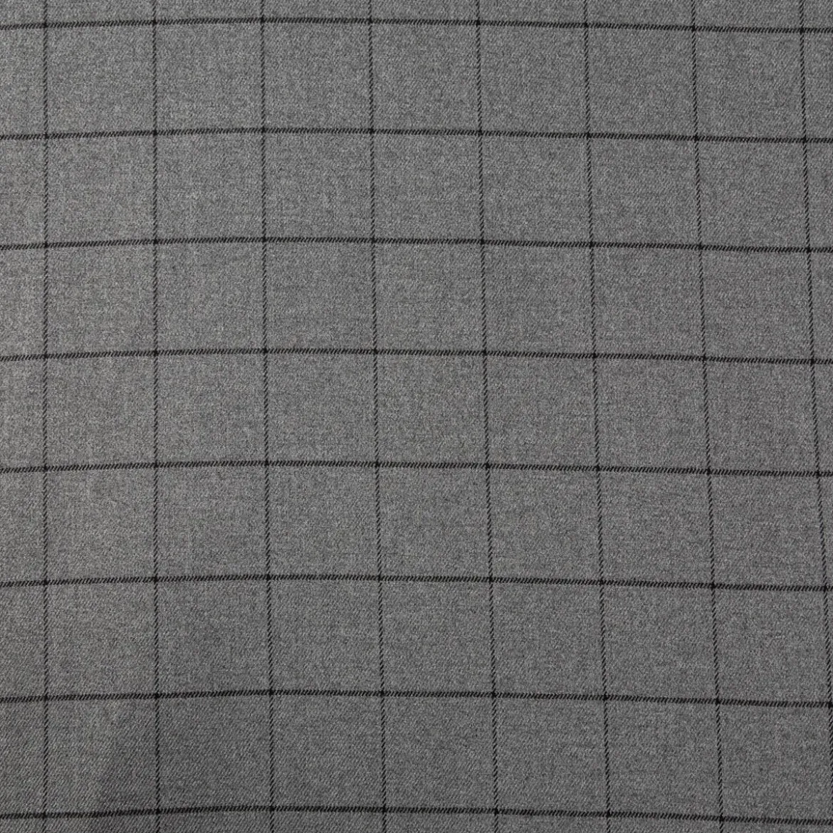 Viskose Stoff Karo Muster feine Linien grau schwarz 1,4m Breite