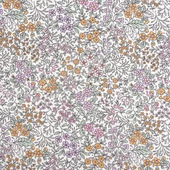 Viskose Stoff Lenzing EcoVero™ Blümchen ecru lila rosa gelb 140 cm Breite