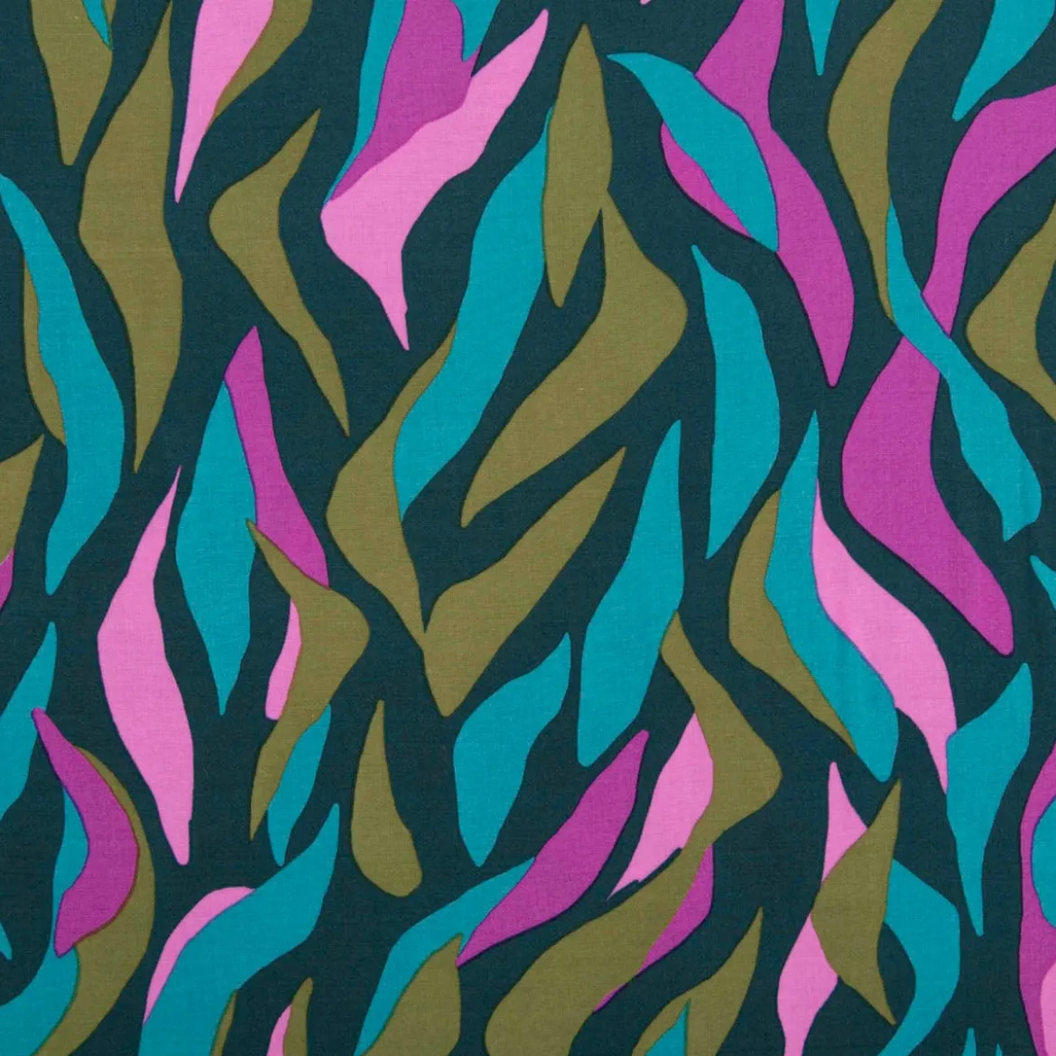 Viskose Stoff Lenzing EcoVero™ Abstract grün pink 1,38m Breite