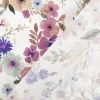 Viskose Stoff Lurex Digital Flowers weiß rosa gold 1,43m Breite