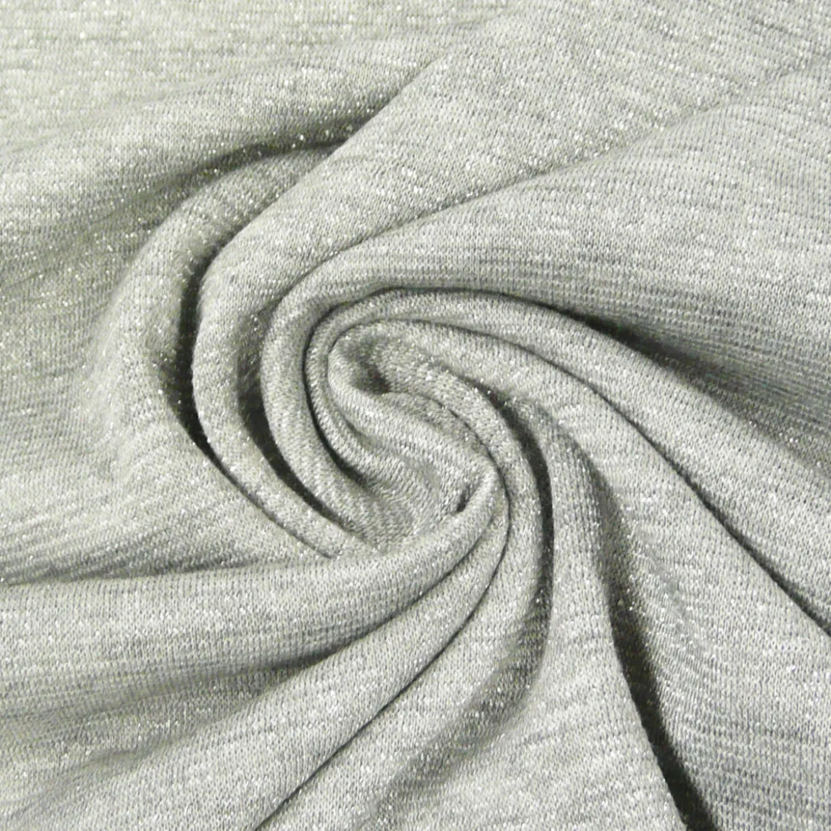 Viskose Stoff Lurex Jersey grau silber 1,60m Breite