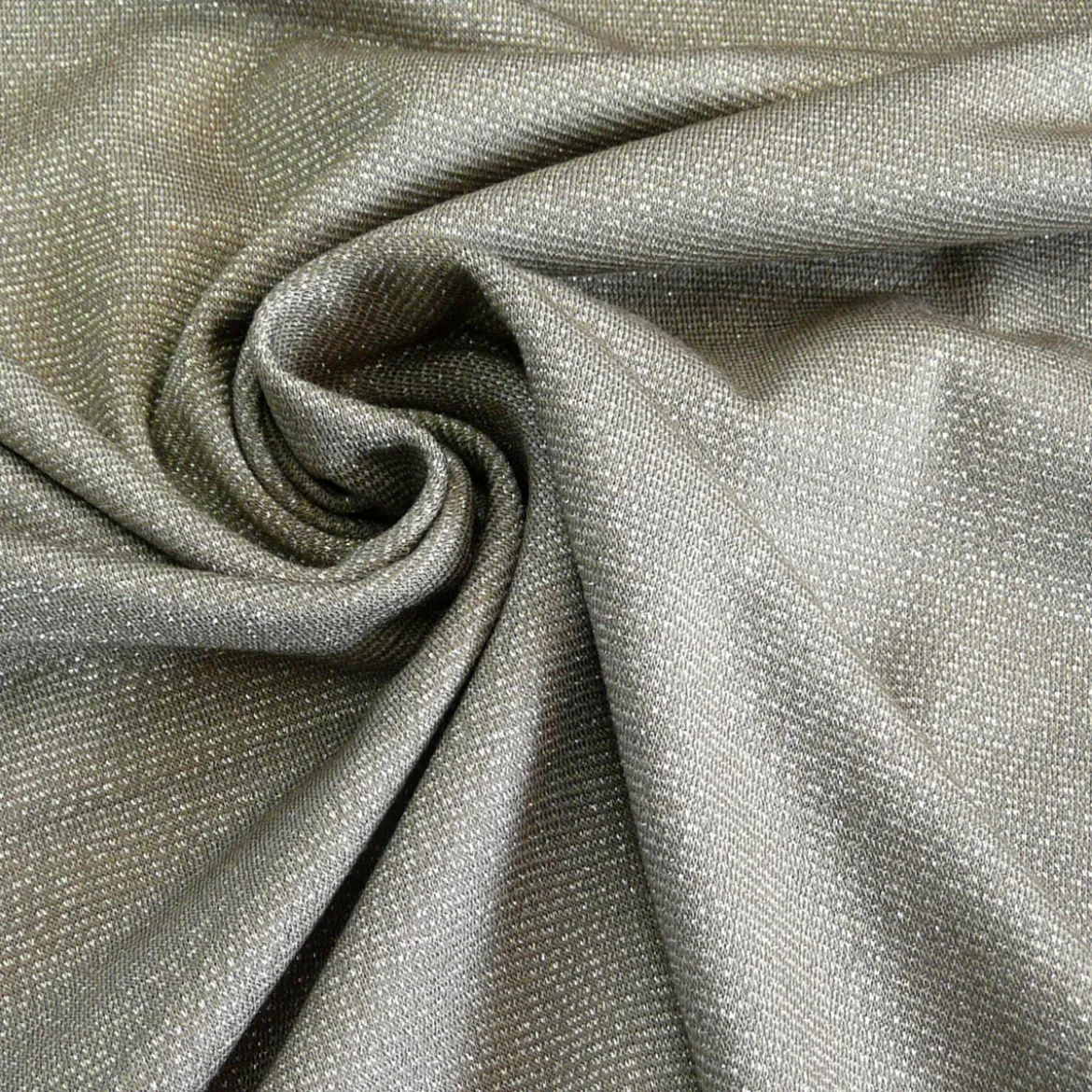 Viskose Stoff Lurex Jersey Taupe Glitzer 1,60m Breite