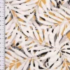 Viskosestoff Meterware für Bekleidung Leyssa Palmwedel Blätter weiß senfgelb 1,50m Breite