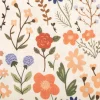Viskose Stoff mit 42% Leinenanteil Blumen beige bunt 1,43cm Breite