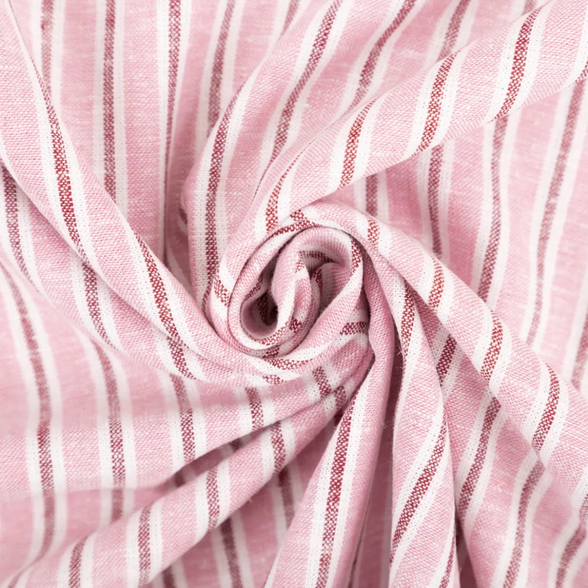 Viskose Stoff mit 30% Leinenanteil Streifen rosa 137cm Breite