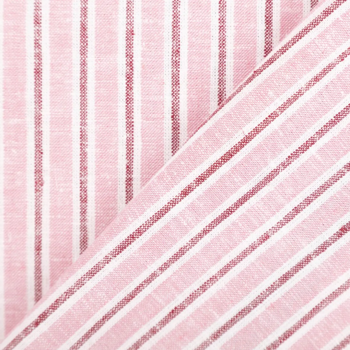 Viskose Stoff mit 30% Leinenanteil Streifen rosa 137cm Breite