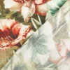 Viskose Stoff mit 42% Leinenanteil Alazela Blumen grün pink türkis 1,43cm Breite