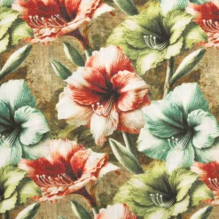 Viskose Stoff mit 42% Leinenanteil Alazela Blumen grün pink türkis 1,43cm Breite