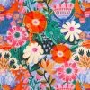 Viskose Stoff mit 42% Leinenanteil Blumen bunt 1,43cm Breite