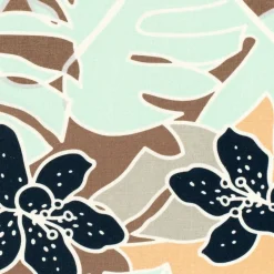 Viskose Stoff mit 30% Leinen Blumen Blätter abstrakt mint 134cm Breite