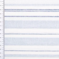 Viskosestoff mit 30% Leinen Streifen hellblau wollweiß 1,37m Breite
