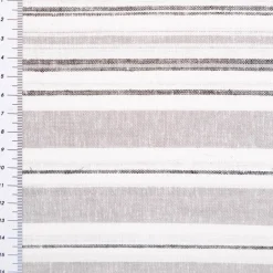Viskosestoff mit 30% Leinen Streifen grau wollweiß schwarz 1,37m Breite