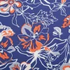 Viskose Stoff Popeline Blumen blau orange 145cm Breite