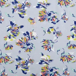 Viskose Stoff Popeline Blumen hellblau 145cm Breite