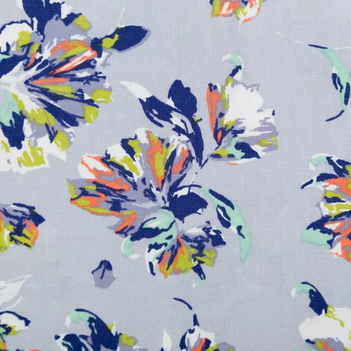 Viskose Stoff Popeline Blumen hellblau 145cm Breite