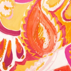 Viskosestoff Popeline Paisley Ornamentmuster rosa digital bedruckt 1,40m Breite