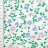 Viskose Stoff Radiance Blümchen Digitaldruck weiß grün blau lila 1,45m Breite