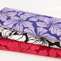 Viskose Stoff Radiance Blüten violett 1,42m Breite