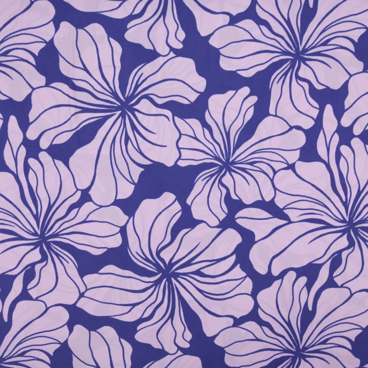 Viskose Stoff Radiance Blüten violett 1,42m Breite