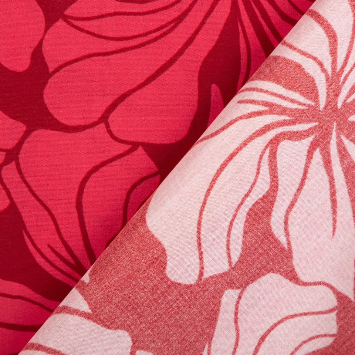 Viskose Stoff Radiance Blüten rot 1,42m Breite