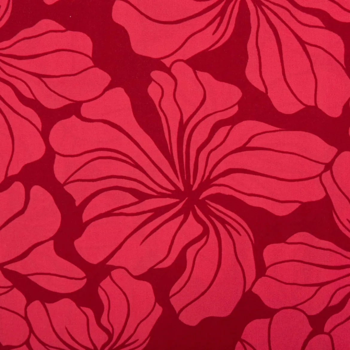 Viskose Stoff Radiance Blüten rot 1,42m Breite