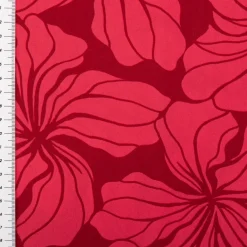 Viskose Stoff Radiance Blüten rot 1,42m Breite
