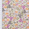 Viskose Stoff Radiance Blumen Blätter Digitaldruck für Bekleidung weiß lila 1,4m Breite