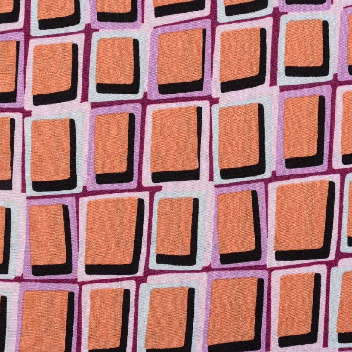 Viskose Stoff Radiance für Bekleidung ABSTRACT Kästchen lachs violett 1,4m Breite