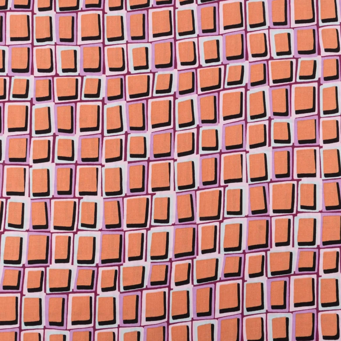 Viskose Stoff Radiance für Bekleidung ABSTRACT Kästchen lachs violett 1,4m Breite