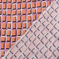 Viskose Stoff Radiance für Bekleidung ABSTRACT Kästchen lachs violett 1,4m Breite