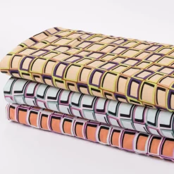 Viskose Stoff Radiance für Bekleidung ABSTRACT Kästchen beige grün 1,4m Breite