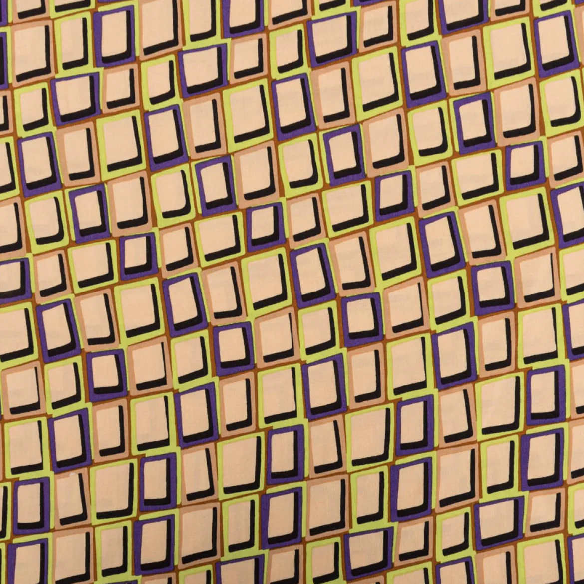 Viskose Stoff Radiance für Bekleidung ABSTRACT Kästchen beige grün 1,4m Breite