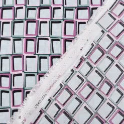Viskose Stoff Radiance für Bekleidung ABSTRACT Kästchen mint grün lila 1,4m Breite