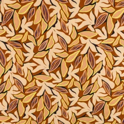 Viskose Stoff Radiance für Bekleidung ABSTRACT Blätter braun beige 1,4m Breite