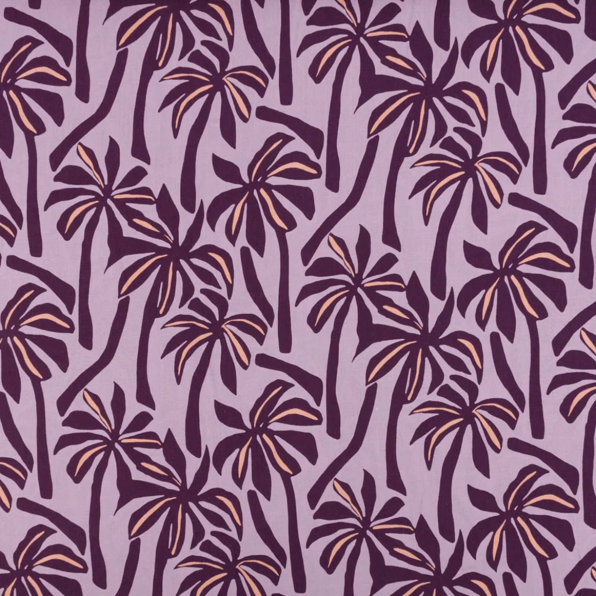 Viskose Stoff Radiance für Bekleidung PALMTREES Palmen violett rosa 1,4m Breite