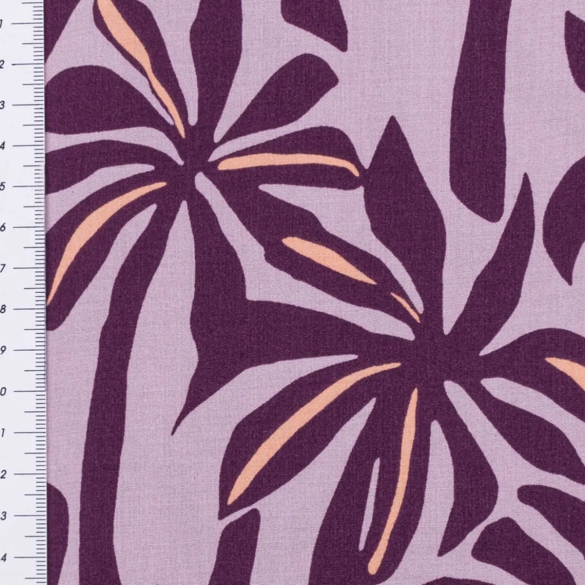 Viskose Stoff Radiance für Bekleidung PALMTREES Palmen violett rosa 1,4m Breite